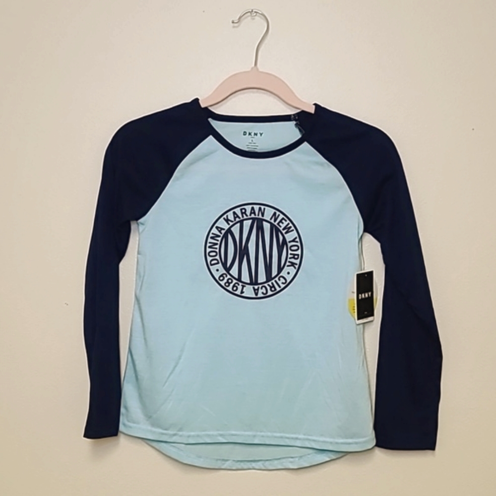 DKNY Blue Raglan Long Sleeve Tee